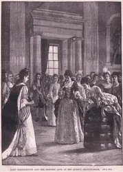 Lady Marlborough et la Princesse Anne au salon de la reine AD 1692